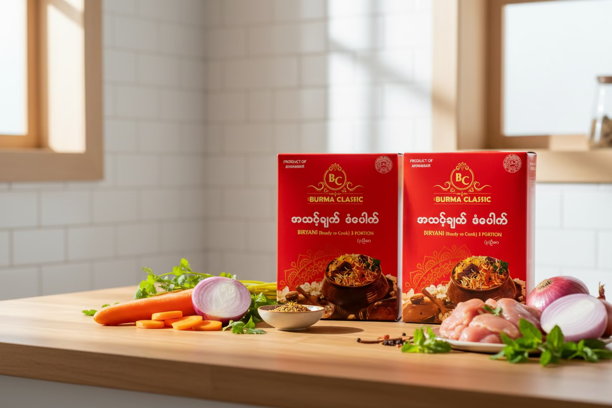 အသင့်ချက် ဘာမားကလပ်စစ် ဒံပေါက်- Burma Classic Biryani (Serves 3)